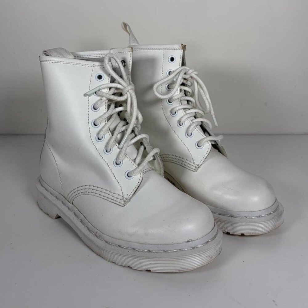 Mono White 1460 Combat Boots